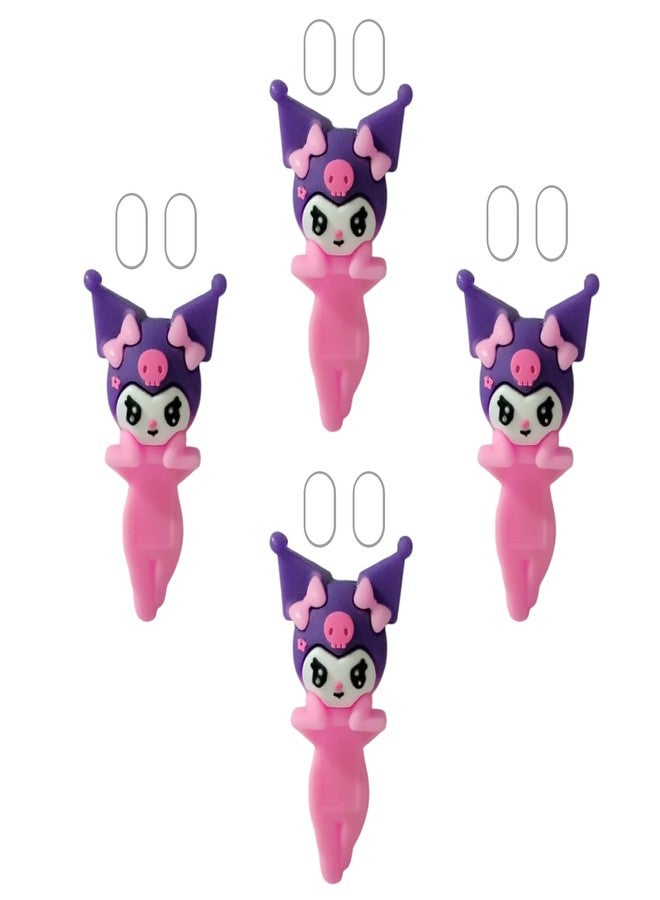 Newvent® 4Pcs Cute Kuromi Hipper Sticker & Figure | Kuromi Peeking Edition Character Sticker for Laptop, TV, Window, Monitor, Picture Frame, Door, Home & Desk | Cute Kawaii Vinyl Sticker - Image 1